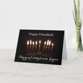 Cartão Feliz Hanukkah Menorá Acese