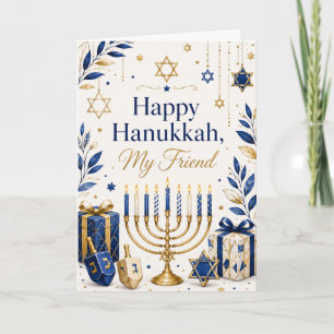 Cartão Feliz Hanukkah Meu Amigo