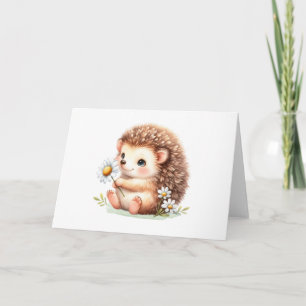 Cartão Feliz Hedgehog com saudação de Vazio das Disies