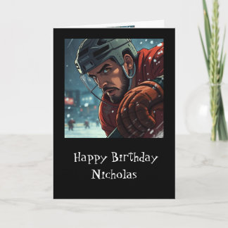 Cartão Feliz Hockey Birthday Divertido Humor