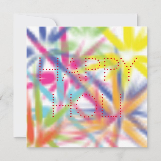 Cartão Feliz Holi, festival de cores, Holi hai (Frente)