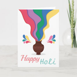 Cartão Feliz Holi no fundo branco