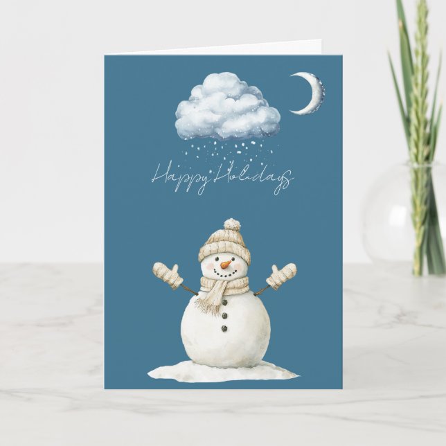 Cartão Feliz Homem de Neve Natal (Frente)