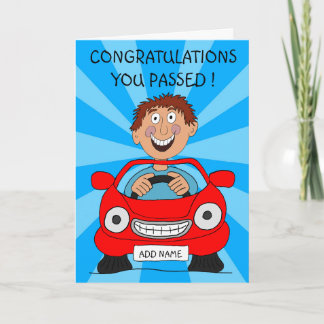Cartão Feliz Homem Passou No Teste De Condução