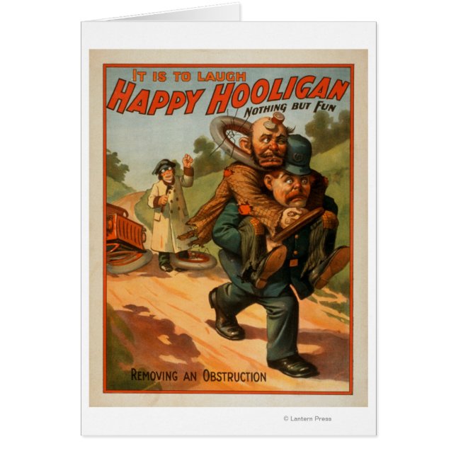 Cartão Feliz Hooligan "É para rir" Poster de Teatro (Frente)