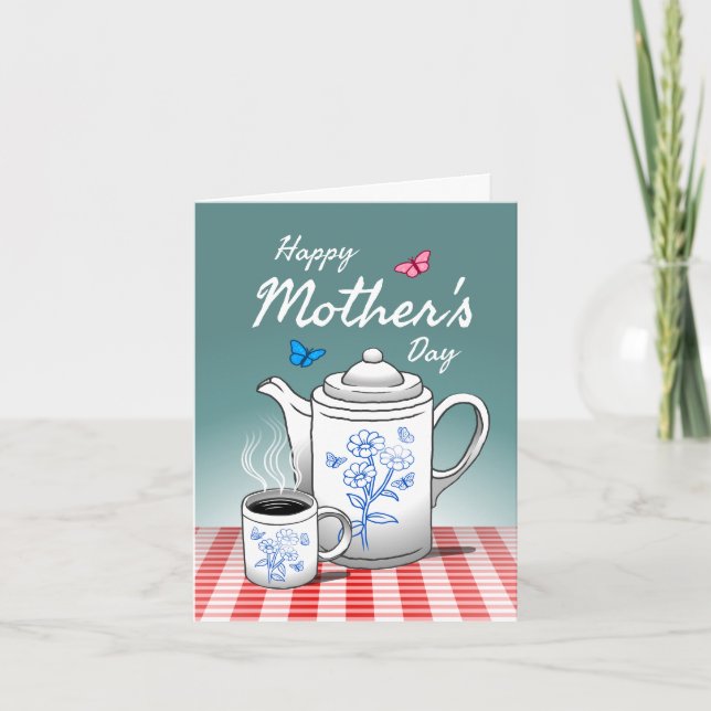 Cartão Feliz Hora do Café com a Mamãe (Frente)