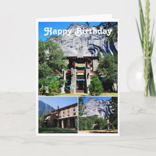Cartão Feliz Hotel Ahwahnee de aniversário em Yosemite