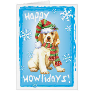 Cartão Feliz Howliday Clumber Spaniel