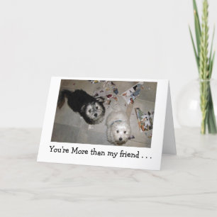 Cartão Feliz humor de Natal - amigos filhotes