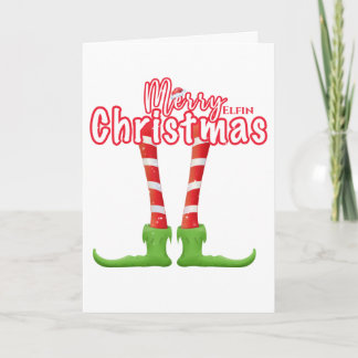 Cartão Feliz humor feliz elfin Natal bonitinho