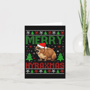 Cartão Feliz Hyraxmas Vintage Hyrax Ugly Christmas Sweet
