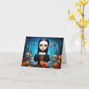 Cartão Feliz Ilustração de Bruxa Gótica do Halloween