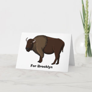 Cartão Feliz ilustração de búfalo bisonte americano