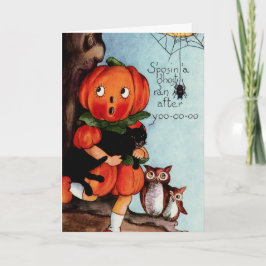 Cartão Feliz Ilustração de Vintagem de Halloween