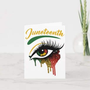 Cartão Feliz Juneteenth 1865 Olhos Brilhantes Melanina Re