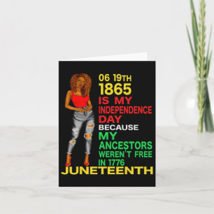 Cartão Feliz Juneteenth É Meu Dia Da Independência Preto 