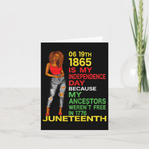 Cartão Feliz Juneteenth É Meu Dia Da Independência Preto