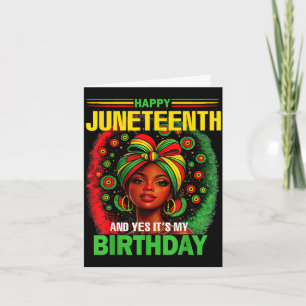 Cartão Feliz juneteenth e sim é meu aniversário 19 de jun