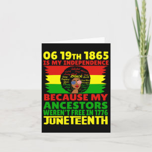 Cartão Feliz Juntee É Meu Dia de Independência Negro Livr