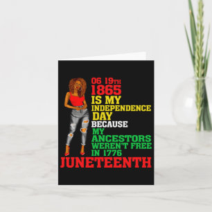 Cartão Feliz Juntee É Meu Dia de Independência Negro Livr