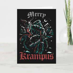 Cartão Feliz Krampus Natal Xmas Horror Feio Malvado Pijam