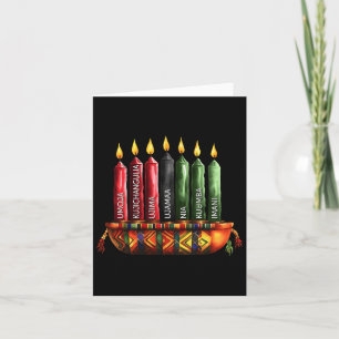 Cartão Feliz Kwanzaa Kinara Sete Velas Princípios De K