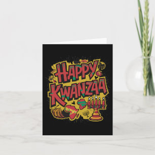Cartão Feliz Kwanzaa Kinara Sete Velas Princípios De K