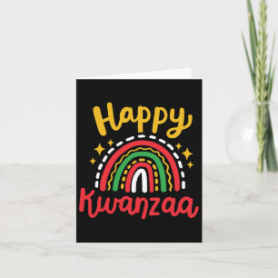 Cartão Feliz Kwanzaa Retro Groovy Arco-íris Afro-American