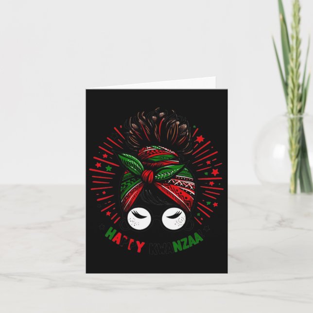 Cartão Feliz Kwanzaa Sete Princípios De Kwanzaa Desarruma (Frente)