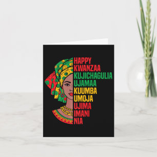 Cartão Feliz Kwanzaa Sete Princípios Enfaixe Africano Gr