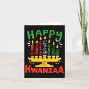 Cartão Feliz Kwanzaa Sete Princípios Kinara Velas Homens