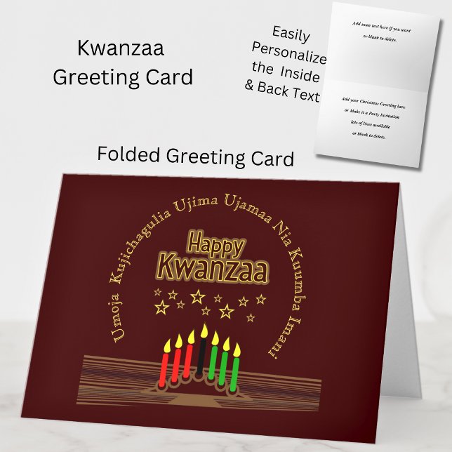 Cartão Feliz Kwanzaa Sete Princípios Saudação (Criador carregado)