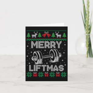 Cartão Feliz Liftmas Engraçado Malhação de Workout de Nat