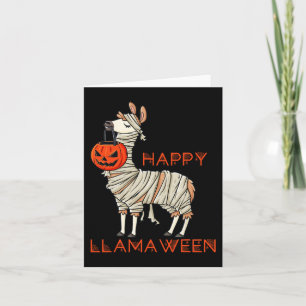 Cartão Feliz Llamaentre Diversão Halloween Llama Meninas
