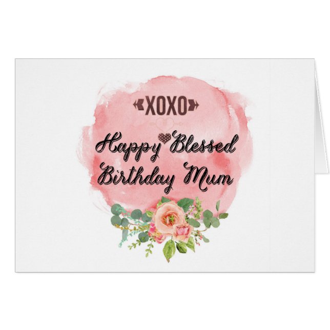 Cartão Feliz Mãe de aniversário (Frente Horizontal)