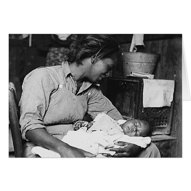 Cartão feliz mãe negra com bebê (Frente Horizontal)