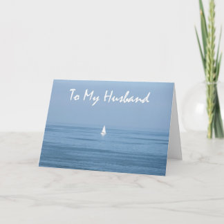 Cartão Feliz marido de 10 anos - veleiro