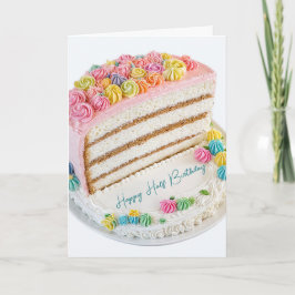 Cartão Feliz Meia Bolo de Aniversário