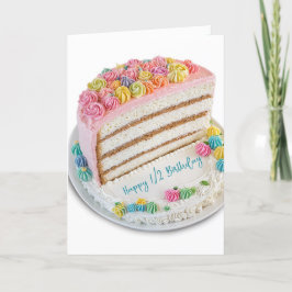 Cartão Feliz Meia Bolo de Aniversário