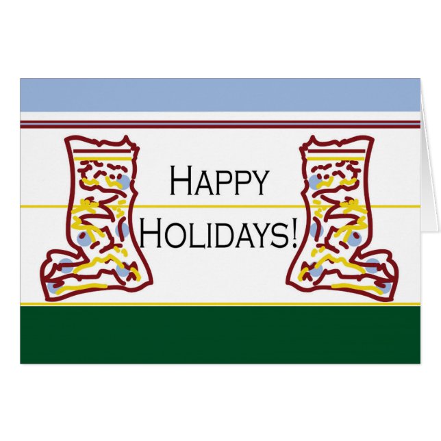 Cartão Feliz Meias de Natal (Frente Horizontal)