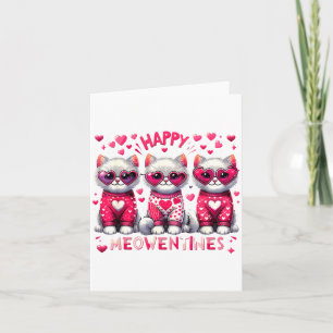 Cartão Feliz Meowentines Gatos Fofos do Dia dos Namorados