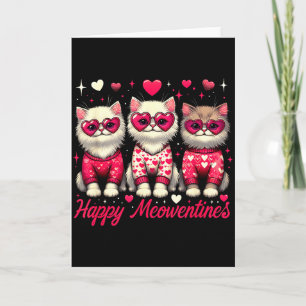 Cartão Feliz Meowentines Gatos Fofos do Dia dos Namorados