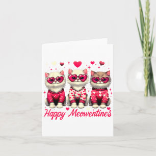Cartão Feliz Meowentines Lindos Gatos do Dia dos Namorado