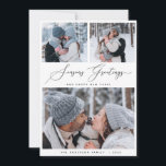 Cartão Feliz Natal 3 Collage Multi Photo Holiday<br><div class="desc">Esta design é adequada para a família ou amigos,  o cartão de Férias de Natal. Há também uma foto na parte de trás do cartão.</div>