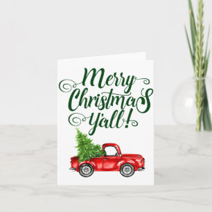 Cartão Feliz Natal a Todos Caminhão Antigo Branco Verde