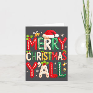 Cartão Feliz Natal a Todos Papai Noel Crochê Tricô Colcha