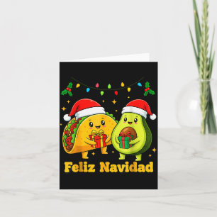 Cartão Feliz Natal Abacate Tacos Natal Mexicano Família M