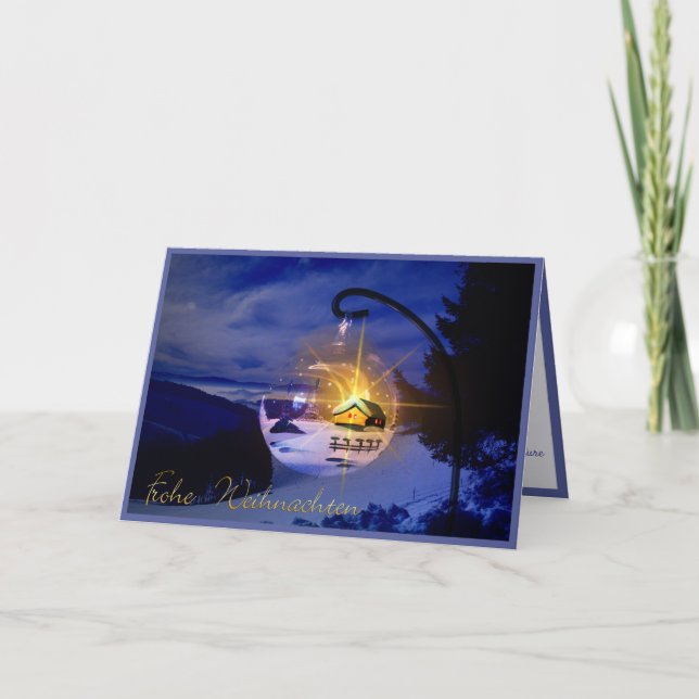 Cartão Feliz Natal Alemão de Natal Personalize (Frente)