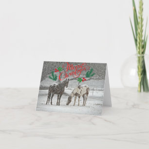 Cartão Feliz Natal Amante de Cavalos
