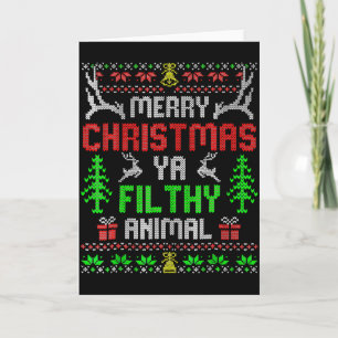 Cartão Feliz Natal Animal Imundo Já Natal Família Pijama